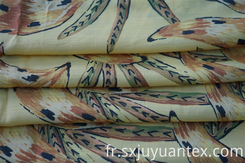 Rayon Slub Tencel Like Print Fabric